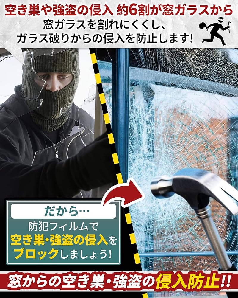 Amazon｜GOKEI 防犯フィルム 窓ガラス 飛散防止 透明ガラス 専用